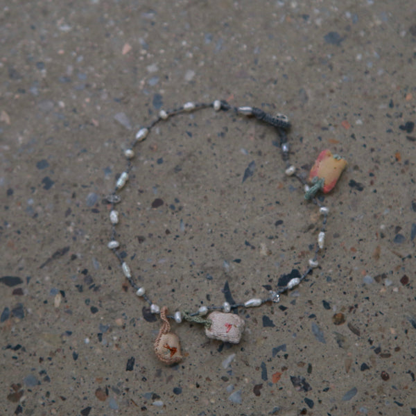 Antomoon Glass Beads and Silk Jewelry Bracelet ATM-Antomoon-3-6-white beads (Antomoon-3-1)